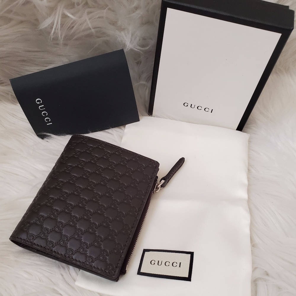 Gucci Men's Leather Micro GG Guccissima Wallet